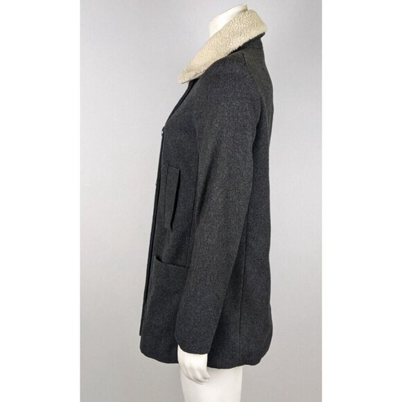 Old Navy - Women's Gray Wool Blend Coat with Removable Collar - Size XS - Picture 4 of 10